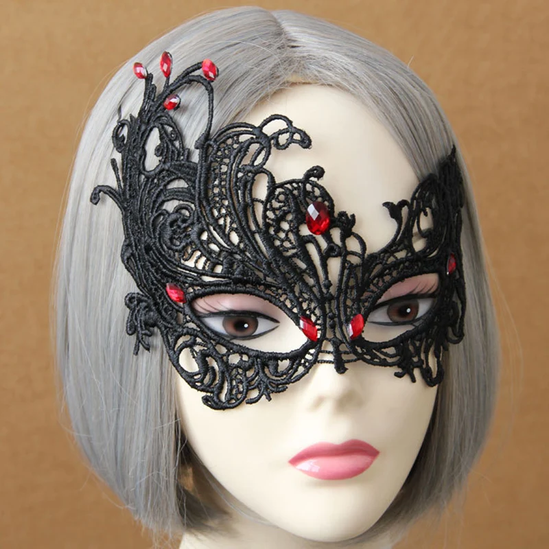 2015 High Quality Halloween Mask Party Latex Sexy Exquisite Cutout Lace