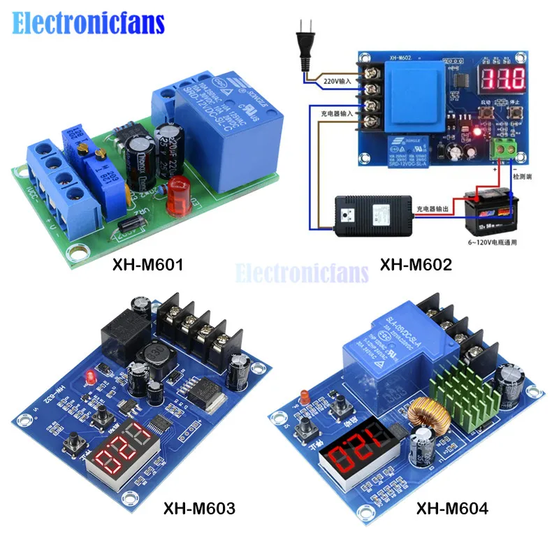 

XH-M601 XH-M602 XH-M603 XH-M604 Lithium Battery Charging Control Switch Board Module 12V 3.7-120V 24V 6-60V Digital LED Display