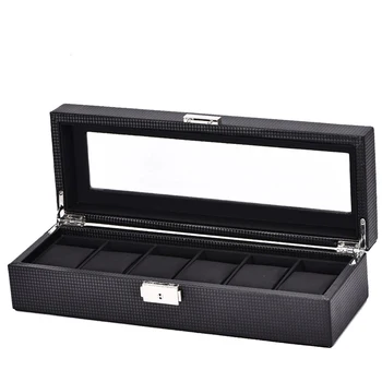 

Outdoor Tool 5/6/10/12 Girdles Leather / Carbon Fiber Luxury Watch Box Jewelry Storage Box Organizer Holder Case