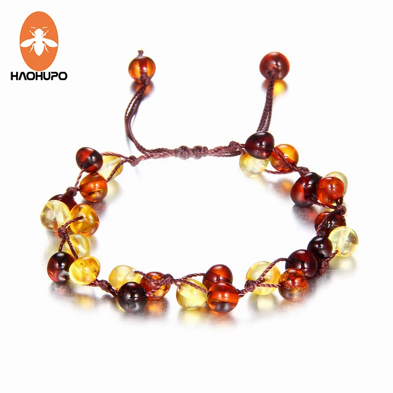 

HAOHUPO Baby Adult Amber Bracelet Anklet Best Natural Jewelry Gifts for Women Ladies Girls Handmade Multi Color Strand Bijoux