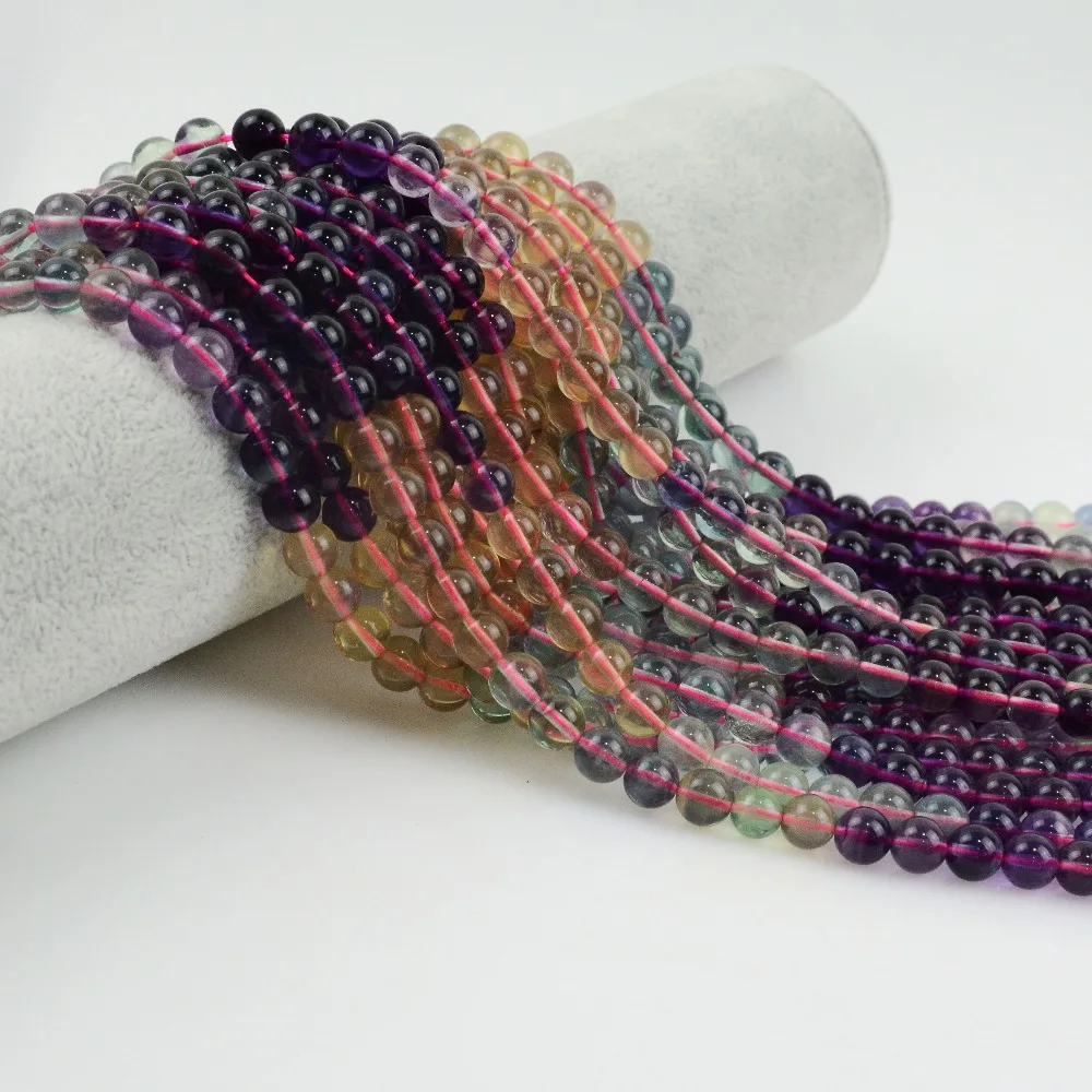 

Natural Multiple Fluorite Loose Round Beads 8mm-Selected Color