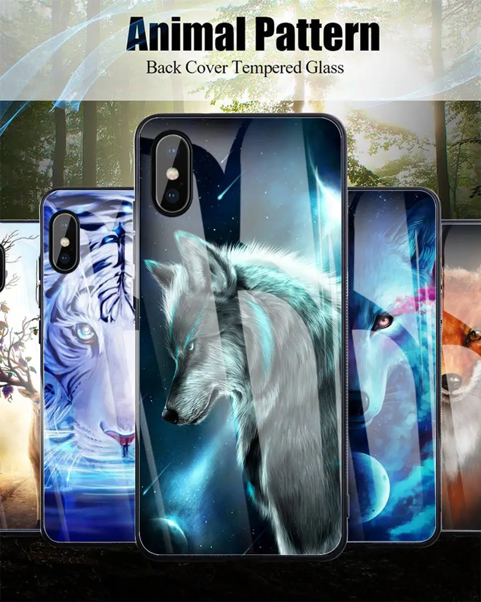 Animal Glass Case For Huawei Honor 10 Coque Silicone Luxury Back Cover Case For Huawei P20 Pro Honor 10 9 Mate 10 Lite P Smart (1)