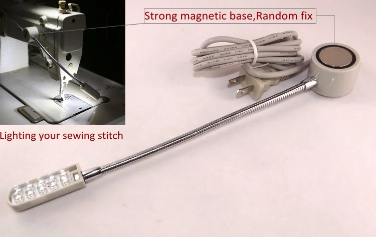 Оверлок Швейные аксессуары инструменты 20 светодиодные лампы светильник лампа для рабочего стола гусиная шея Магнитная Монтажная база с бесплатной доставкой