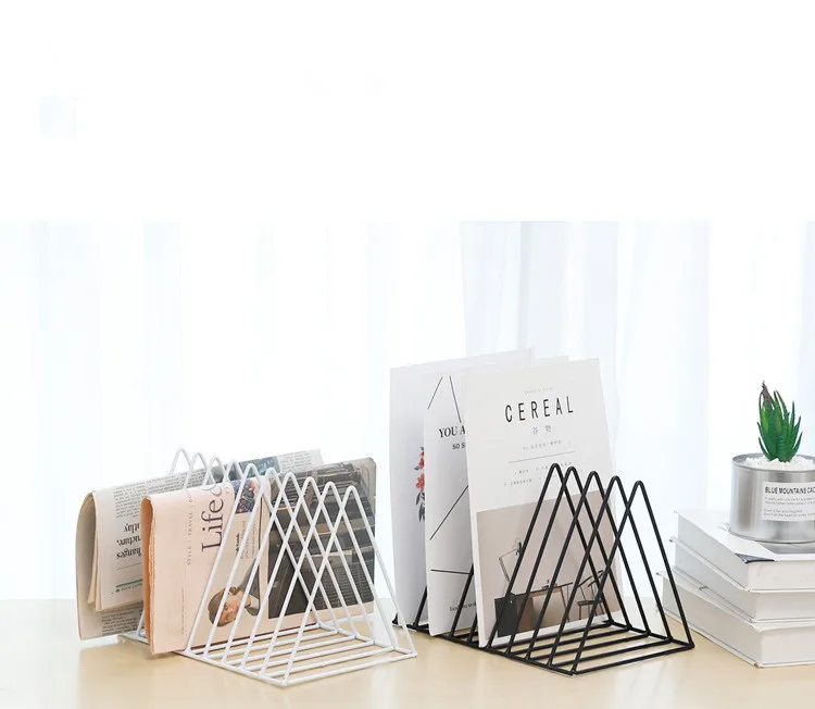  1PC Iron Bookshelf Magazine Display Stand Newspapers Storage Rack Vintage Organizer Storage Holder 