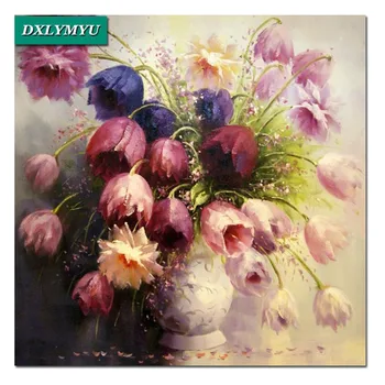 

Diy 5D Diamond Painting Enjoy blooming flower 3D Cross Stitch Kit Full Rhinestone diamond Embroidery Landscape Crafts Home Decor