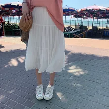 Женские Летние Модные Винтажные юбки с завышенной талией, женские элегантные юбки, женские прозрачные пляжные макси-юбки с высокой талией FD