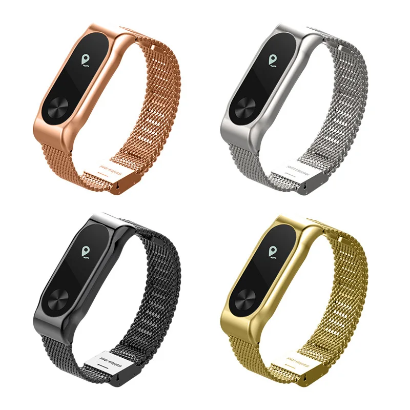 

FOHUAS Metal Strap For Xiaomi Miband 2 Wristbands Wrist Band For Mi Band 2 Smart Bracelet Accessory Black Silver Gold Rose Pink