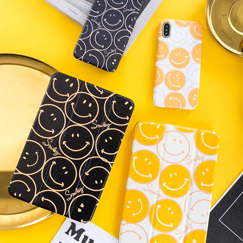 Магнитный складной чехол книжка Smile Face для iPad Pro9.7 &quot10 5 12 9 Air Air2 Mini 1 2 3 4 Tablet Cover