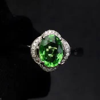 

Tsavorite Ring Fine Jewelry Real 18 K Gold Jewelry Natural Unheat 1.45ct Tsavorite Gemstones Tsavorites Female Wedding Rings
