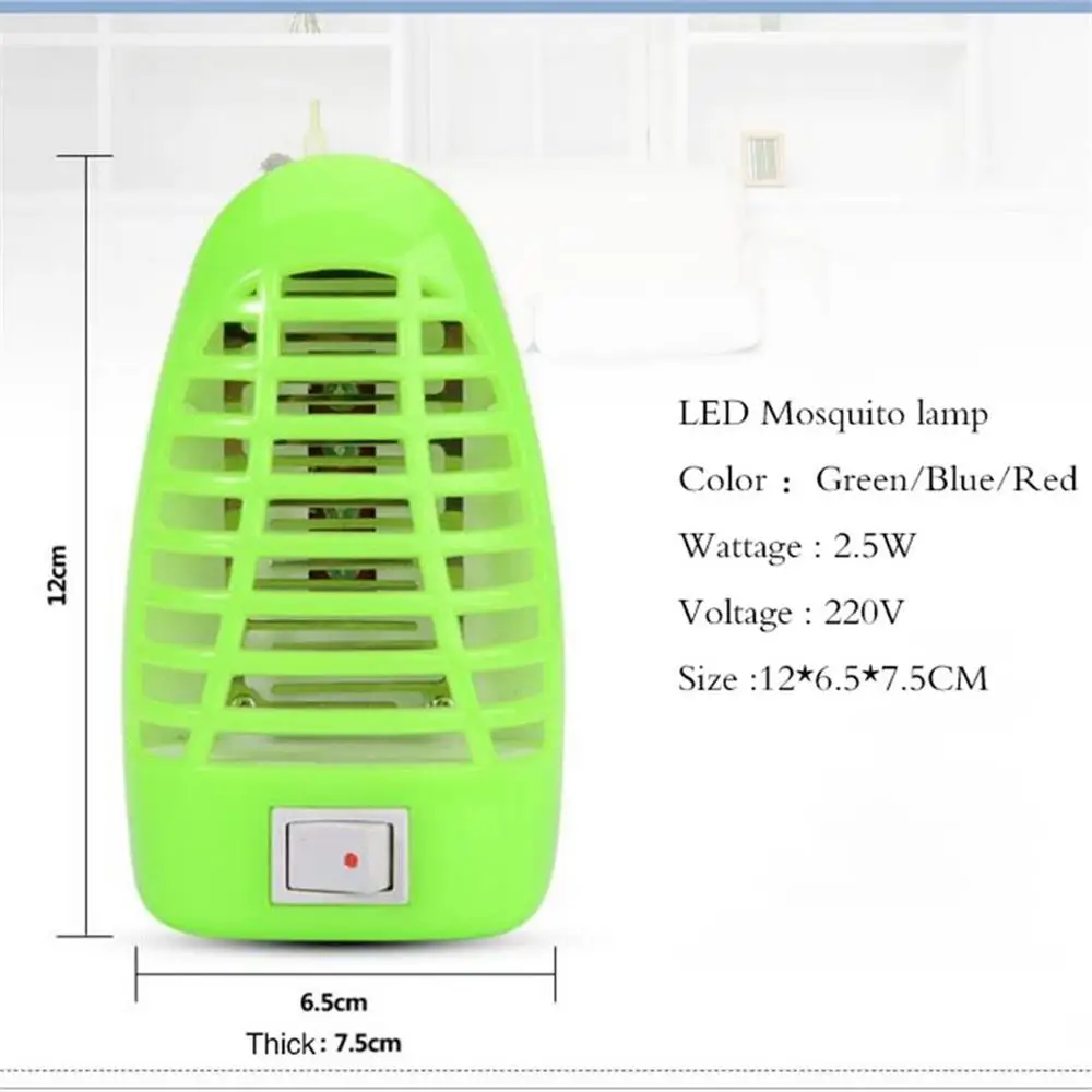 Мини электрический комаров убийца лампа вредителей репеллент светодиодный светильник ловушка Жук Zapper для моли мух насекомых - Цвет: Зеленый