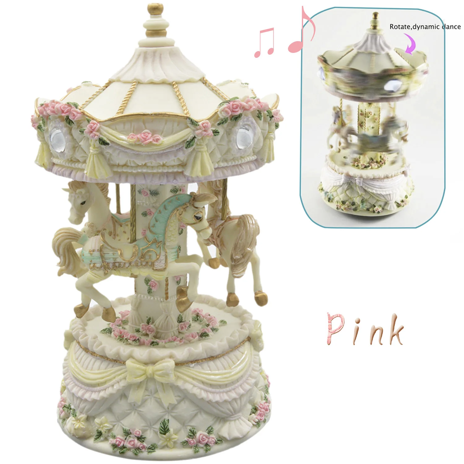 Bevigac Carousel Horses Rotating font b Music b font Musical font b Box b font Castle