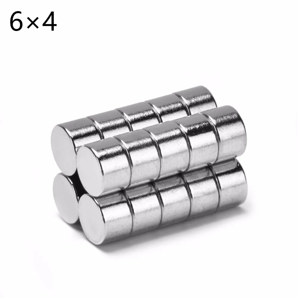 

50pcs 6mm x 4mm Small Disc Powerful Magnets 6*4 mm Rare Earth Neodymium NdFeB Magnet 6x4 Cylinder Sheet Fridge Sticker 6mm*4mm