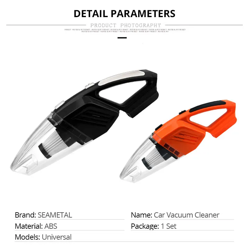 Car Vacuum Cleaner 12V 120W Portable Handheld Universal Dual Use 5m Cable LED Light Multi Dust Collector Strong Auto Accessories (2)