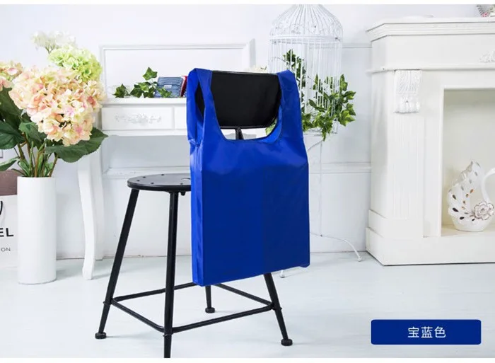Квадратная карманная сумка для покупок, 12 цветов, Экологичная многоразовая Складная полиэфирная многоразовая складная сумка для покупок - Цвет: blue