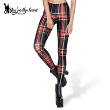 You re My Secret New Woman Scotland Tartan Printed Leggings Old School Style Skinny Leggins