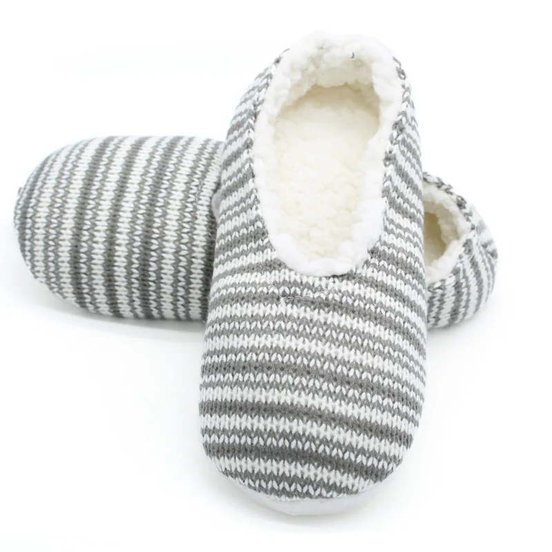 STONE VILLAGE New Arrival Winter Warm Plush Slippers Knit Cotton Home Slippers Women Slipper Shoes Free Size 27cm