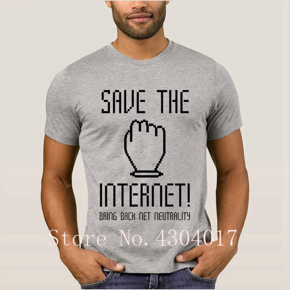 Мужская футболка для отдыха с коротким рукавом Save The интернет летняя из 100% хлопка