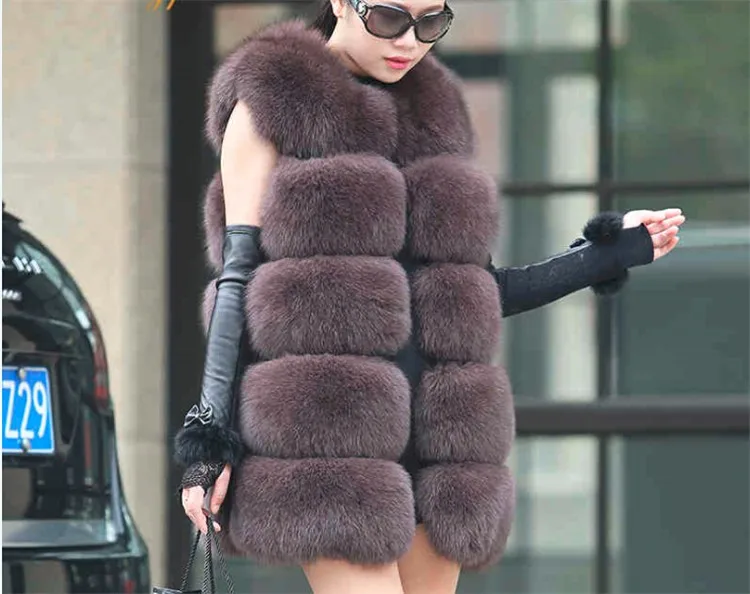 Натуральный Лисий мех жилет женский пальто жилет средней длины мех пальто натуральный мех пальто лисий жилет жилеты