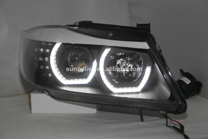 Для BMW E90 330I 320I 318i Led Ангельские глазки фар с HID комплекта 2005 2008 год JY|Фара для авто в