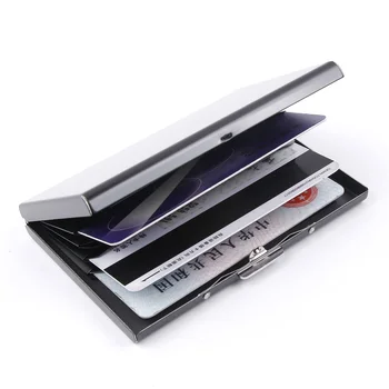 

ISKYBOB 2018 new arrival High-Grade stainless steel men credit card holder women metal bank card case card box