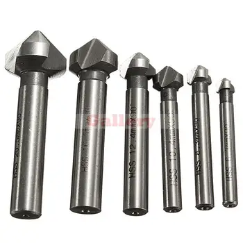 

2 Sets Lot 6pcs 90 Degree 3 Flute Hss4241 Chamfer Chamfering End Mill Cutter Bit