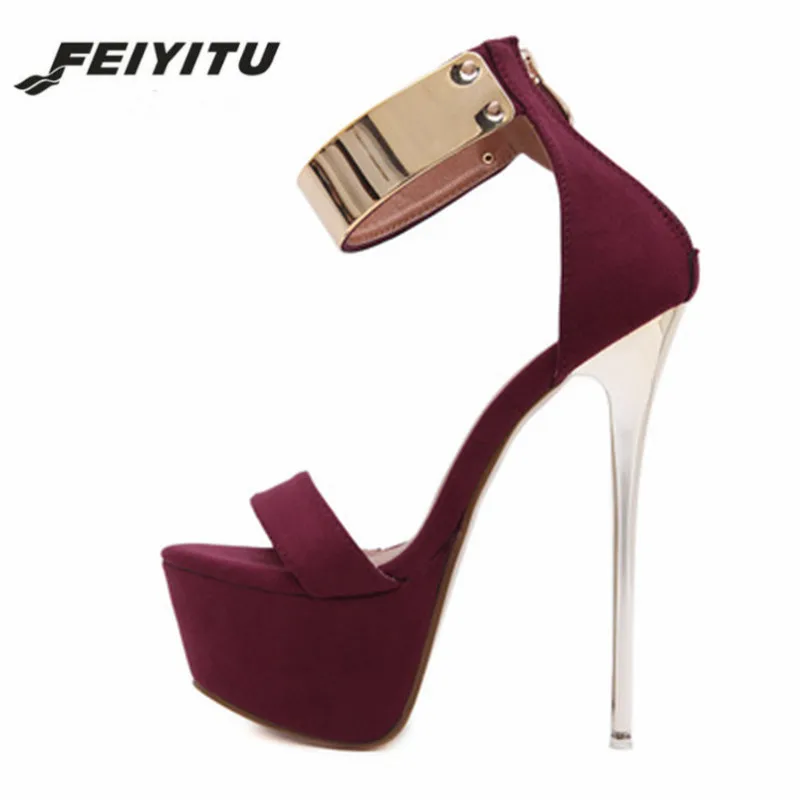 Женские босоножки feiyitu на платформе 16 см с ремешком щиколотке обувь для вечеринки