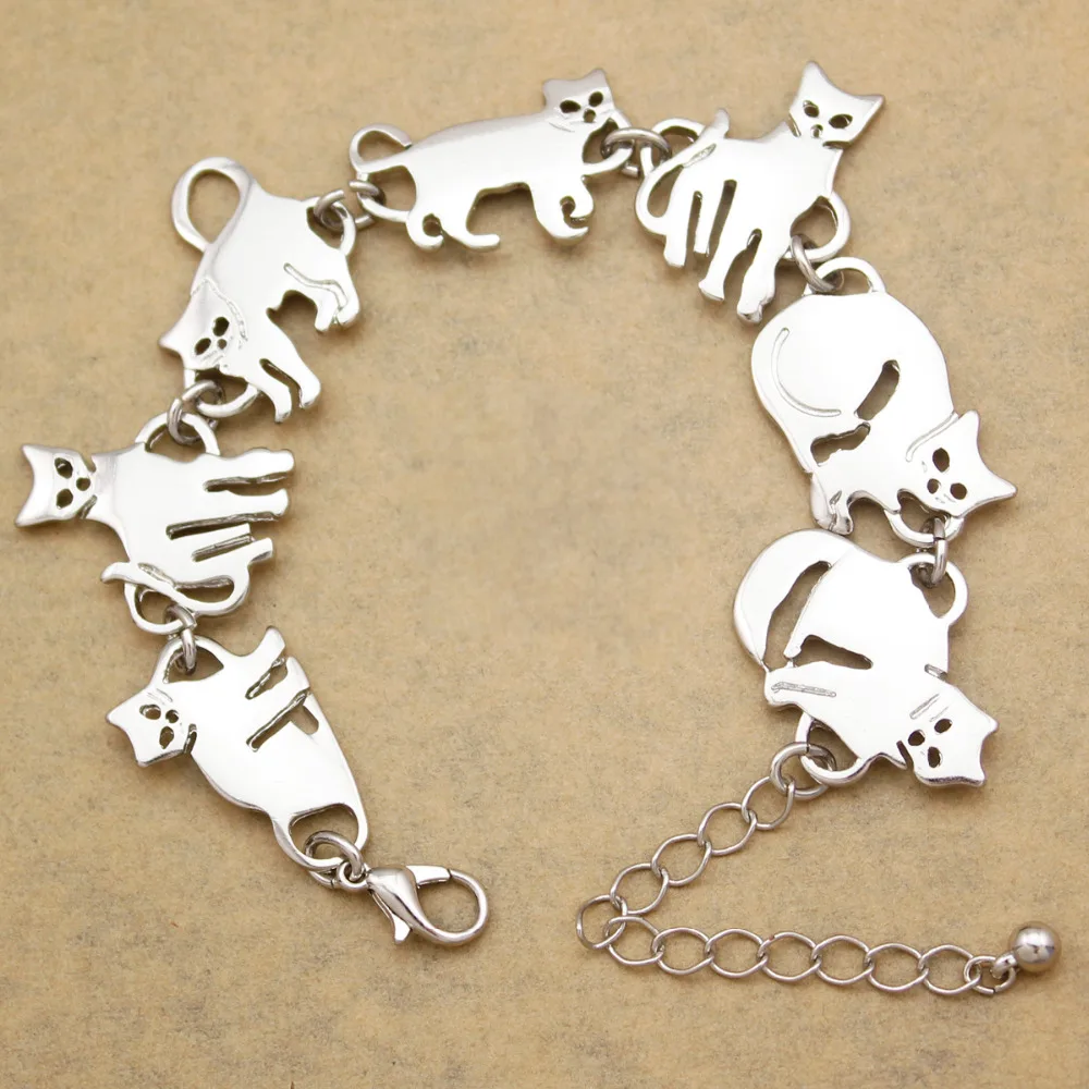 Bastet кошка котенок Pet очаровательные звенья цепи браслеты для женщин браслеты подарок вечерние индийские ювелирные изделия Pulseira Feminina дропшиппинг