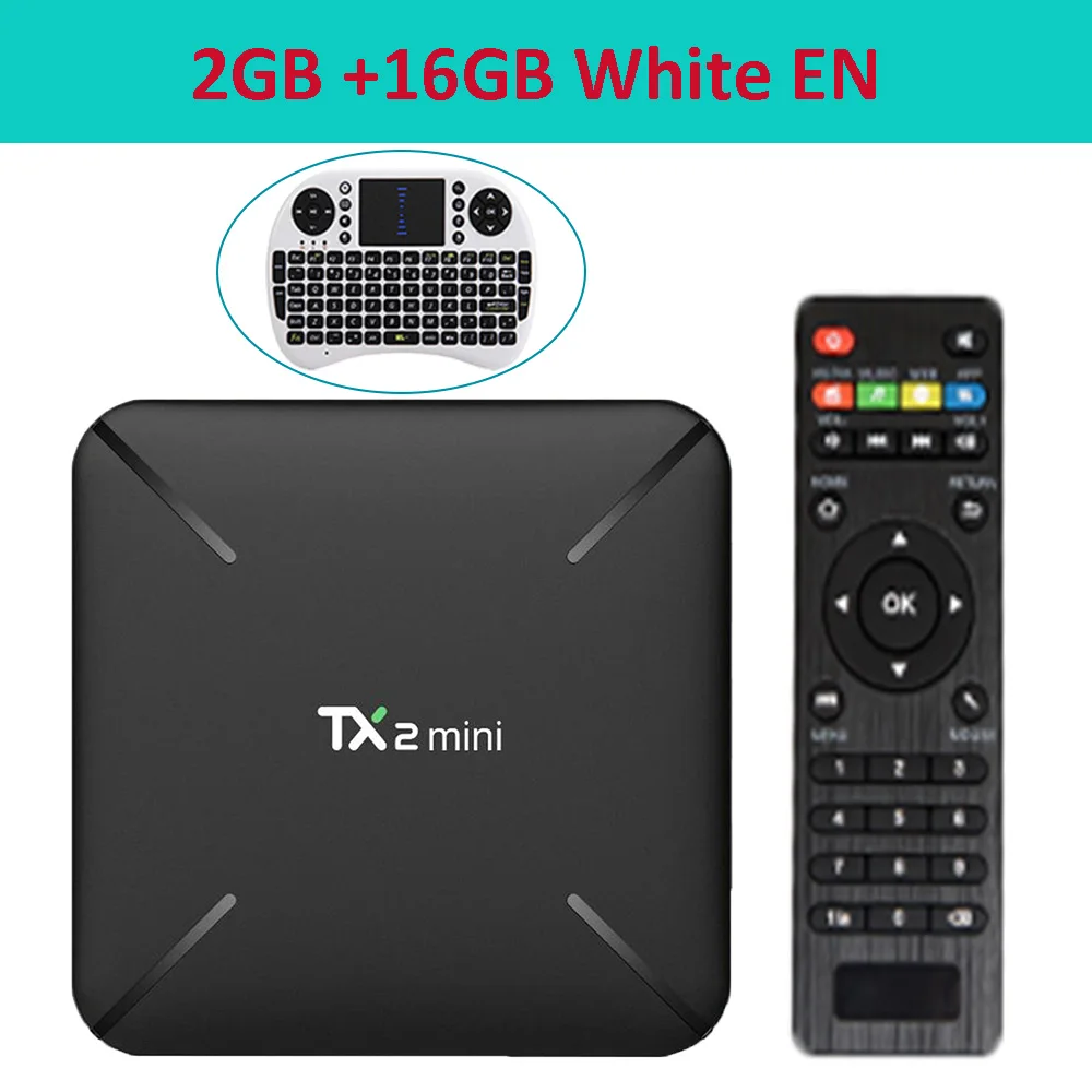 TX2 Мини ТВ приставка Android 7,1 RK3229 2GB16GB EMMC 2,4 GHz WiFi 4K H.265 Android Smart tv приставка - Цвет: 2G 16G White EN