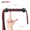 60cm Black&Red Braided Handle Tails Handle leather flogger, handmade horse whip, Horse racing flogger, free shipping knout ► Photo 3/6