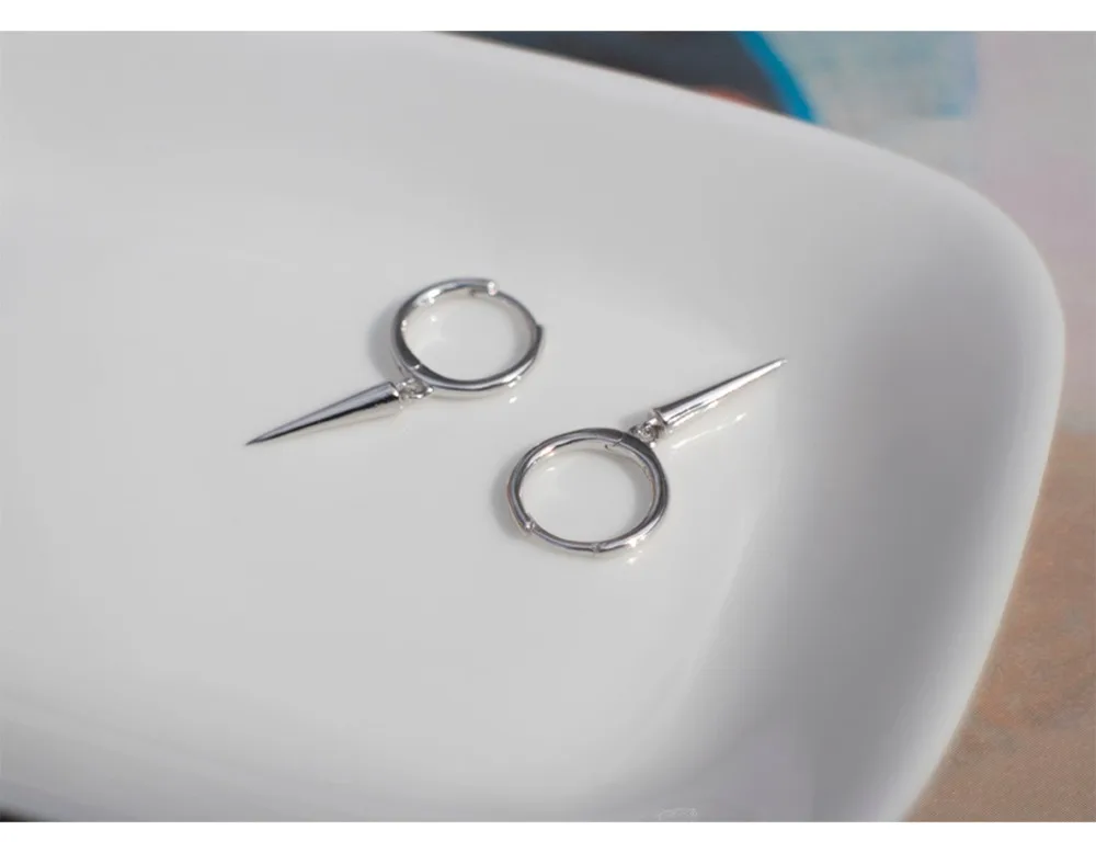 Серьги из стерлингового серебра S925 пробы с треугольными кисточками и ушками, геометрические мужские и женские серебряные серьги для мальчиков и девочек