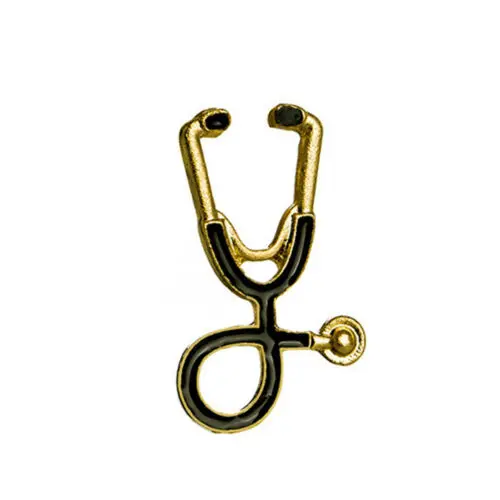 Medical Men Women Enamel Stethoscope Doctor Nurse Brooches Pin Coat