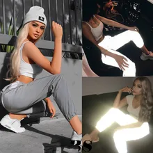 ^#Cheap Autumn New Night Reflective Cargo Pants Women Solid Color Casual Loose Pants Streetwear Joggers Hip Hop Pants Set ^#Cheap Autumn New Night Reflective Cargo Pants Women Solid Color Casual Loose Pants Streetwear Joggers Hip Hop Pants Set