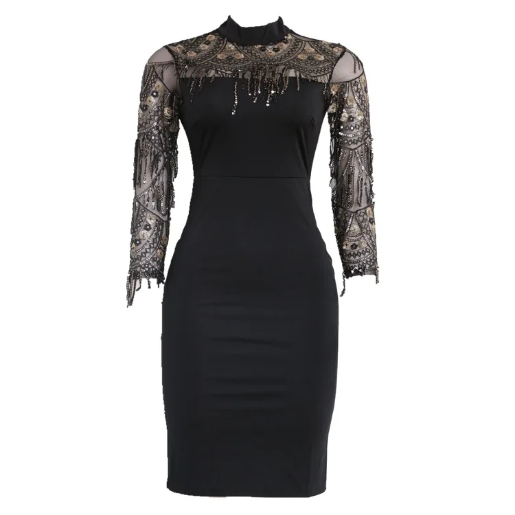 Женская африканская Дашики платья 2019 Плюс Размер Bodycon Вечерние с блестками