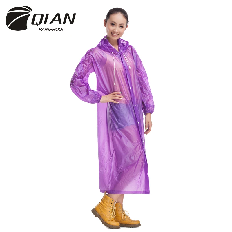 QIAN RAINPROOF Impermeable Long Style Raincoat Adults Waterproof Trench