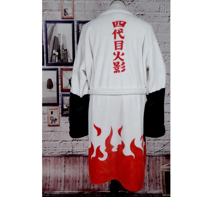 Наруто Namikaze Minato Халат Косплей Костюм 4 го Hokage фланелевые пижамы зимние унисекс