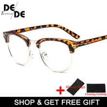 Half Metal Women Glasses Frame Men Eyeglasses Frame Vintage SquareClear Glasses Optical Spectacle Frame spectacles