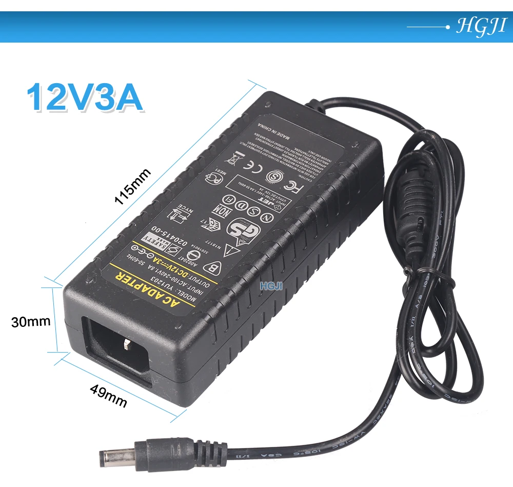 Description Picture 3 of itemAC100V - 240V to DC 12V 2A 3A 4A 5A 6A 8.5A 10A 12.5A 15A 20A 300w lighting transformers Power Supply Adapter Converter Charger