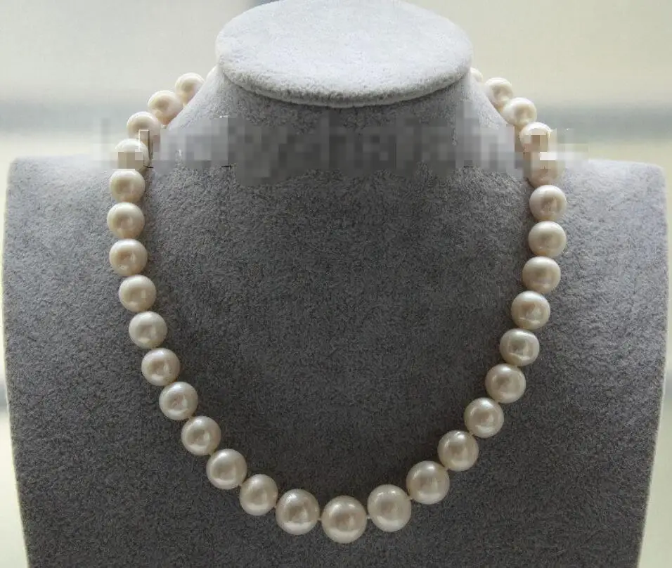 

Hot sale new Style >>>>>18" 14mm natural round white Graduated pearls necklace filled gold clasp j9418