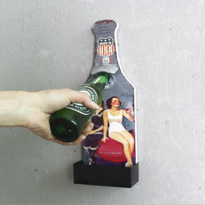 Персонализированная открывалка для пивных бутылок с баром для хранения старинных украшений, подвесное украшение для ресторана, кафе, стены