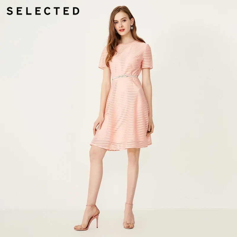 

SELECTED Stretch Striped Cut-out Slim Fit Umbrella Shape Dress S|419261501