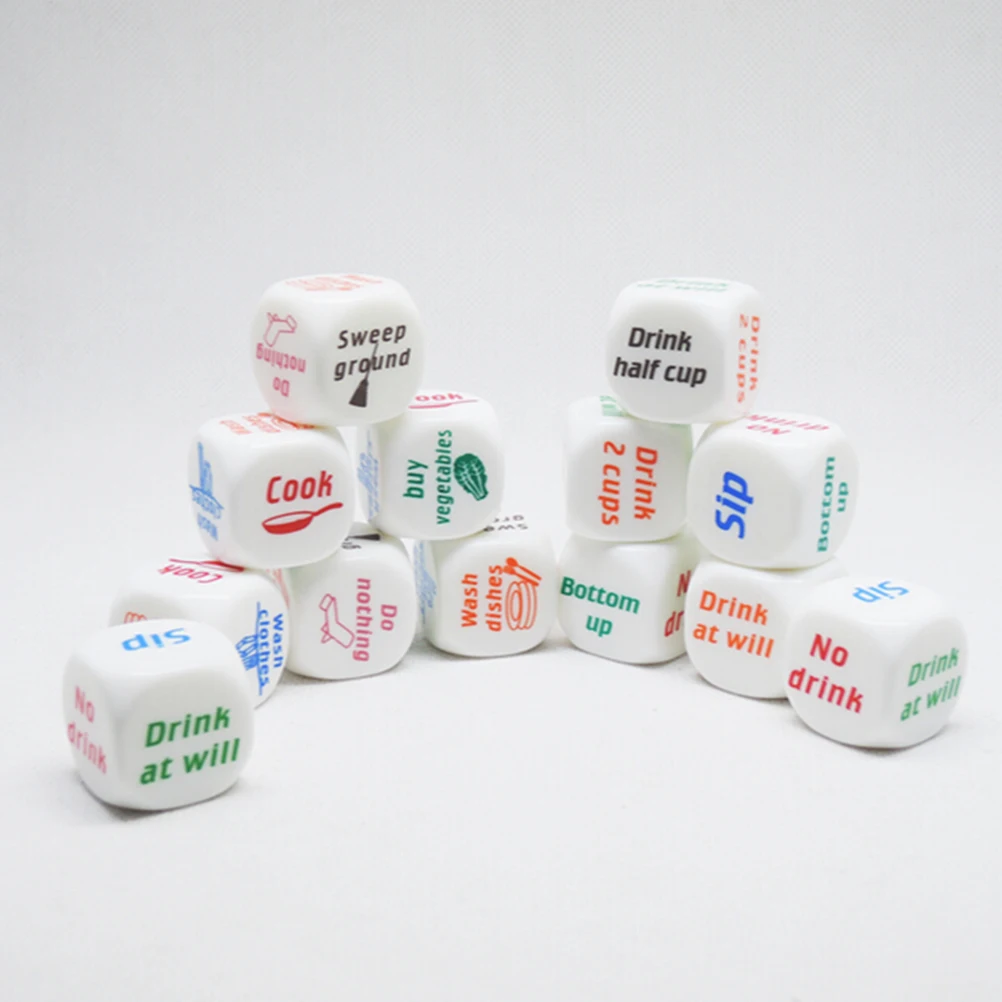 

Funny Party Game Drinking Sip Dice Couples Families Housework Distribution Dice Fun Game Nice Play Party Favor Gift 1PC