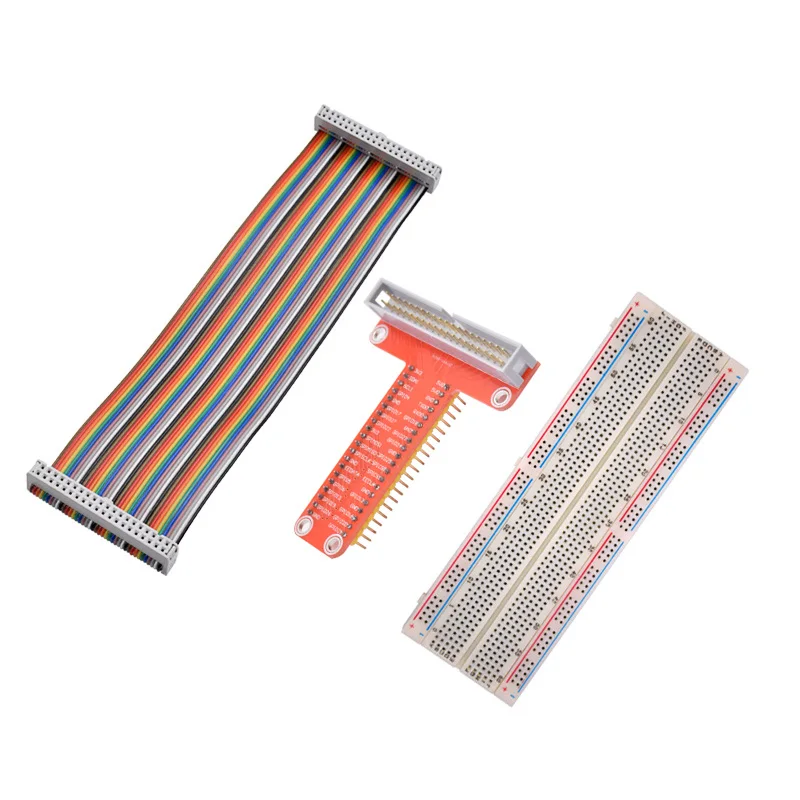 

Raspberry Pi 3 model B plus T cobbler expansion DIY kit (GPIO cable+ 830 points breadboard + GPIO plate)