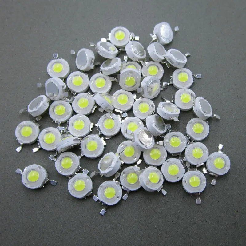 100pcs 1W 3W LED 높은 전원 LED 차가운 흰색 자연 흰색 따뜻한 흰색 RGB 빨간색 녹색 파란색 노란색 광원