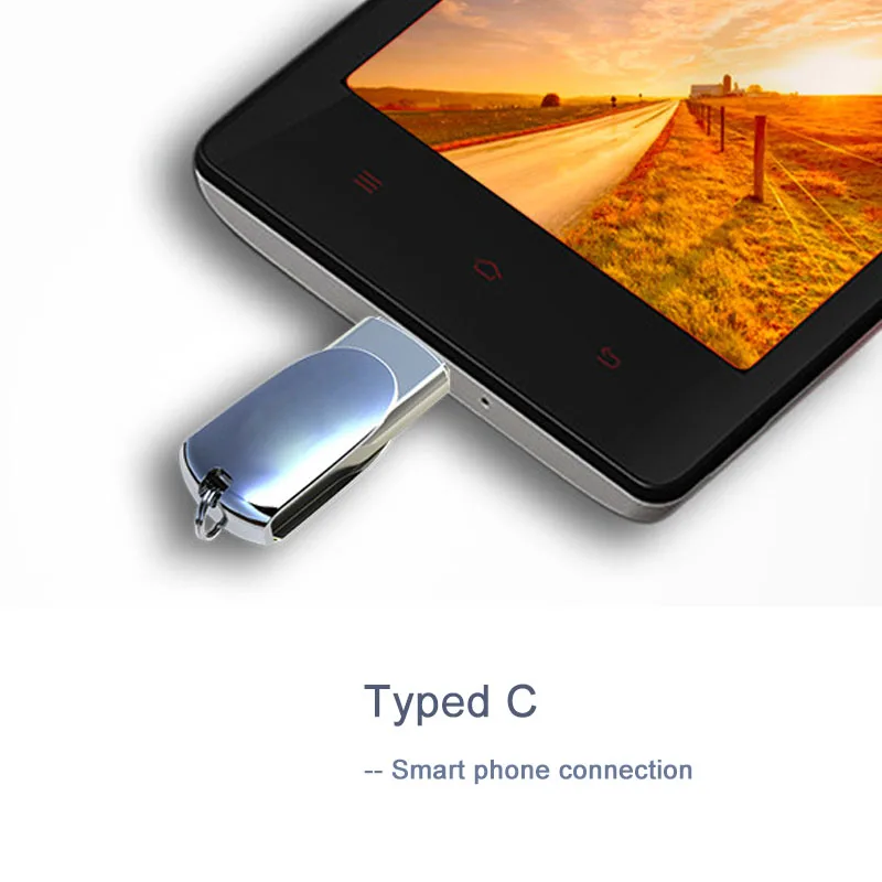 Металлический USB флеш накопитель Type C OTG для адаптера кабеля телефона на 128 ГБ 16 64 32