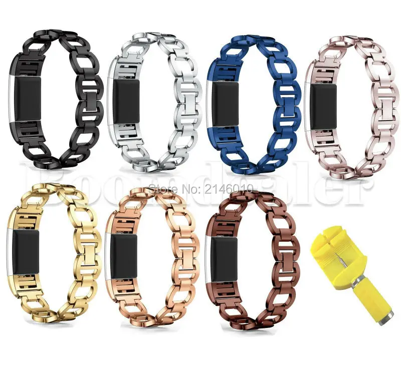 

For Fitbit Charge 2 Stainless Steel Link Bracelet Accessory Watch Band Strap BUS For Men Women