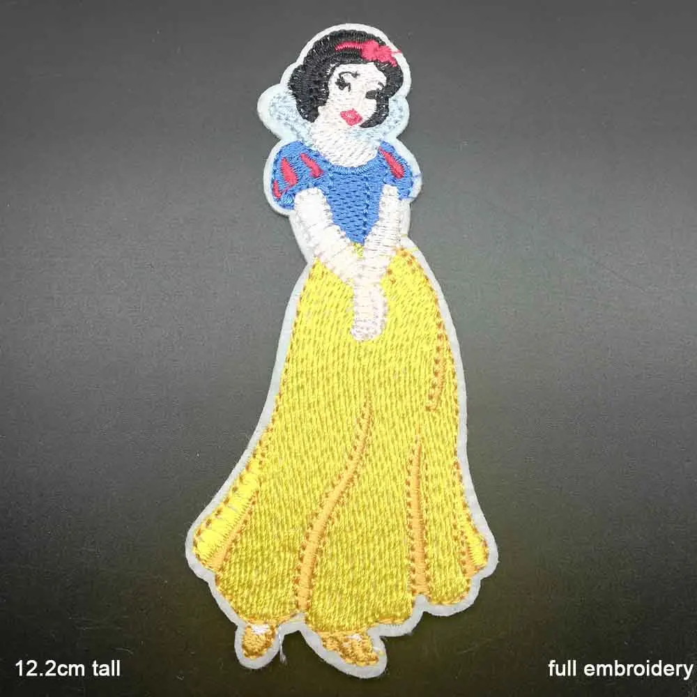 Красные волосы Русалка Принцесса Эльза железа на вышитые одежды патчи для одежды наклейки одежды оптом - Цвет: huang qunzi  gongzhu