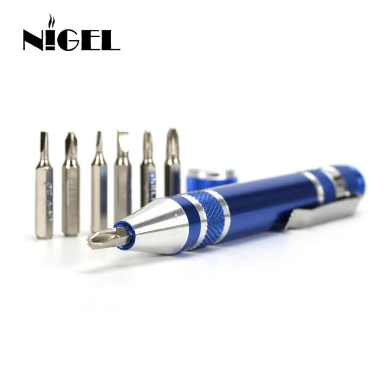 

8 In 1 Precision Magnetic Pen Style Screwdriver Screw Bit Set Slotted Phillips Repair Tool for Vape Electronic Cigarette Tools