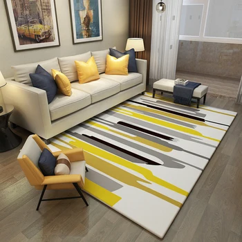

Fashion Modern Scandinavian Abstract Stripes Geometric Soft Flannel Floor Foot Mat Bathroom Parlor Living Room Carpet Area Rug