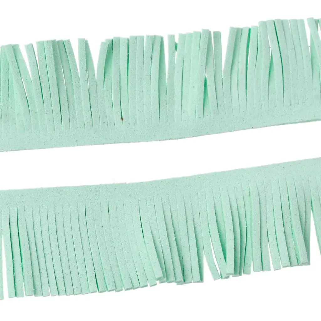 

DoreenBeads Velvet Fringe Tassel Trim Mint Green 30.0mm(1 1/8"),2 M 2015 new