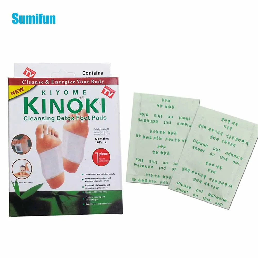 

Sumifun 10Pcs/Box Kinoki Detox Foot Patches Foot Pads Foot Care with Retail Box and Adhesive/Cleansing Plaster C059